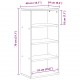 Sonata H Страничен шкаф ODDA White 40x24x79 cm Масивна дървесина Бор