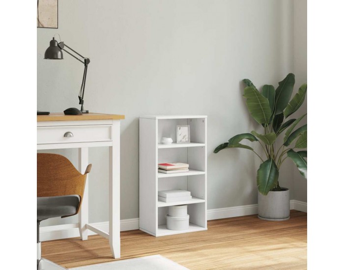 Sonata H Страничен шкаф ODDA White 40x24x79 cm Масивна дървесина Бор