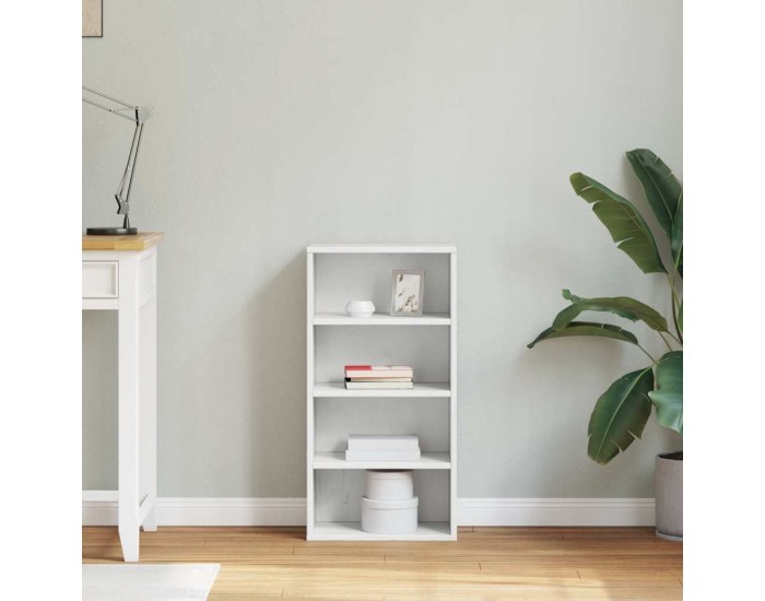 Sonata H Страничен шкаф ODDA White 40x24x79 cm Масивна дървесина Бор