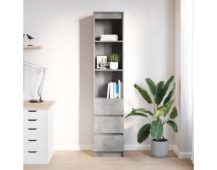 Sonata H Висока дъска Concrete Grey 37,5x35x180 cm Инженерна дървесина