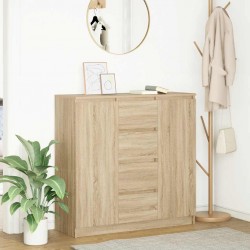 Sonata H Бюфет с чекмеджета, дъб сонома 100,5x35x98,5 см инженерно дърво - Living