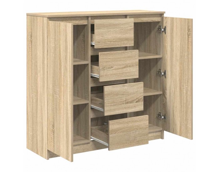 Sonata H Бюфет с чекмеджета, дъб сонома 100,5x35x98,5 см инженерно дърво