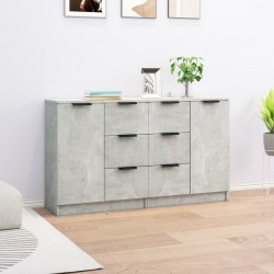 Sonata H Сайдборди, 2 бр, бетонно сиви, 60x30x70 см, инженерно дърво - Corpuri, vitrine, biblioteci modulare
