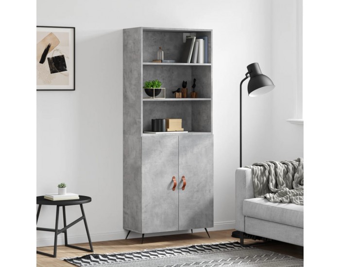 Sonata H Висок шкаф, бетонно сив, 69,5x34x180 см, инженерно дърво