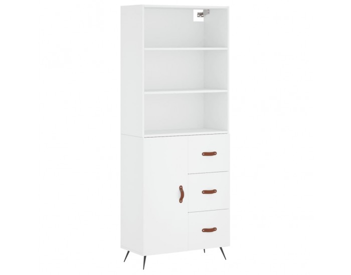Sonata H Висок шкаф, бял, 69,5x34x180 см, инженерно дърво