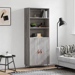 Sonata Dulap înalt, gri sonoma, 69,5x34x180 cm, lemn compozit