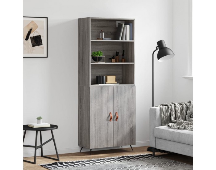 Sonata Dulap înalt, gri sonoma, 69,5x34x180 cm, lemn compozit