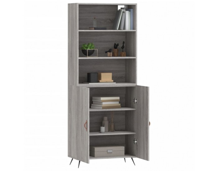 Sonata Dulap înalt, gri sonoma, 69,5x34x180 cm, lemn compozit