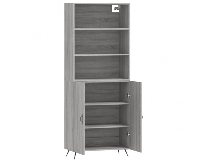 Sonata Dulap înalt, gri sonoma, 69,5x34x180 cm, lemn compozit