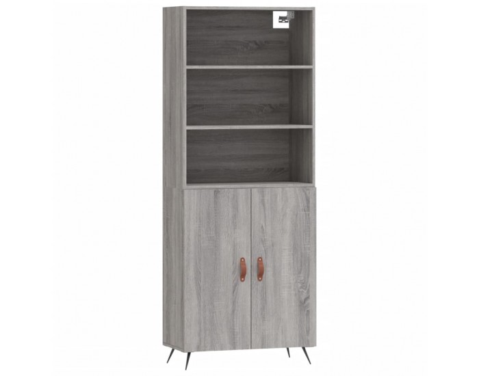 Sonata Dulap înalt, gri sonoma, 69,5x34x180 cm, lemn compozit
