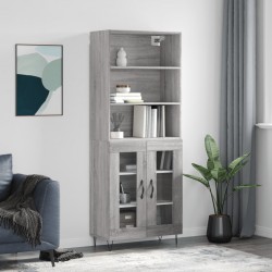Sonata Dulap înalt, gri sonoma, 69,5x34x180 cm, lemn compozit