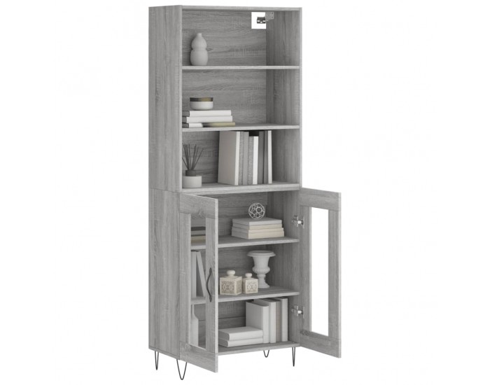 Sonata Dulap înalt, gri sonoma, 69,5x34x180 cm, lemn compozit