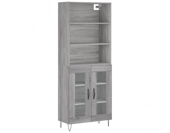 Sonata Dulap înalt, gri sonoma, 69,5x34x180 cm, lemn compozit