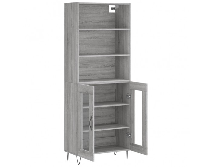 Sonata Dulap înalt, gri sonoma, 69,5x34x180 cm, lemn compozit