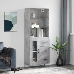 Sonata H Висок шкаф, бетонно сив, 69,5x34x180 см, инженерно дърво - Corpuri, vitrine, biblioteci modulare
