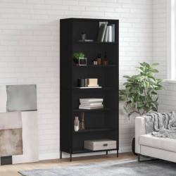Sonata H Висок шкаф, черен, 69,5x32,5x180 см, инженерно дърво - Corpuri, vitrine, biblioteci modulare