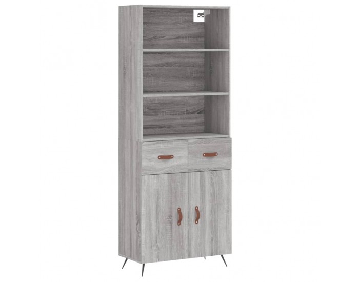 Sonata H Висок шкаф, сив сонома, 69,5x34x180 см, инженерно дърво