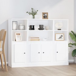 Sonata H Високи шкафове, 3 бр, бели, инженерно дърво - Corpuri, vitrine, biblioteci modulare