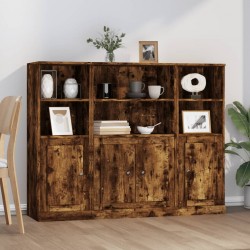 Sonata H Високи шкафове, 3 бр, опушен дъб, инженерно дърво - Corpuri, vitrine, biblioteci modulare