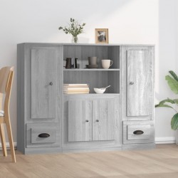 Sonata H Високи шкафове, 3 бр, сив сонома, инженерно дърво - Corpuri, vitrine, biblioteci modulare