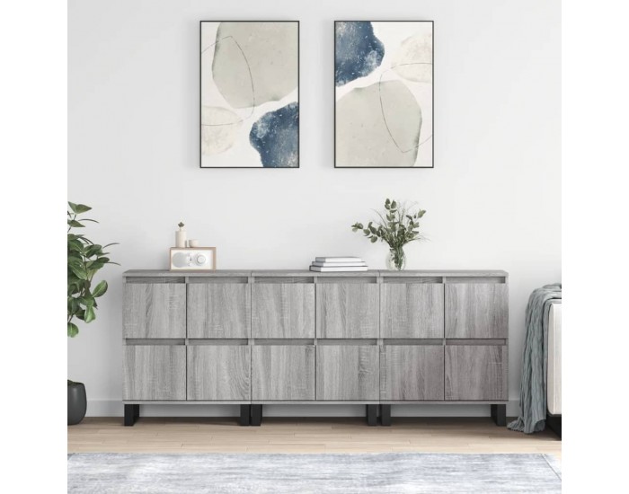 Sonata H Сайдборди, 3 бр, сив сонома, инженерно дърво