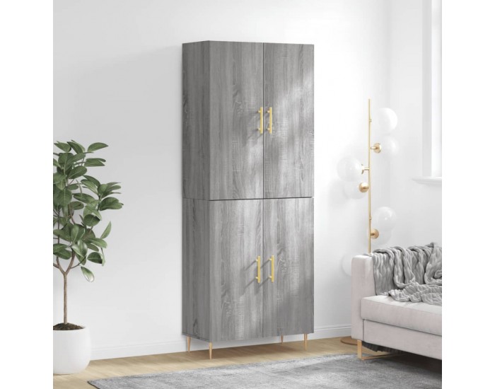 Sonata Dulap înalt, gri sonoma, 69,5x34x180 cm, lemn compozit