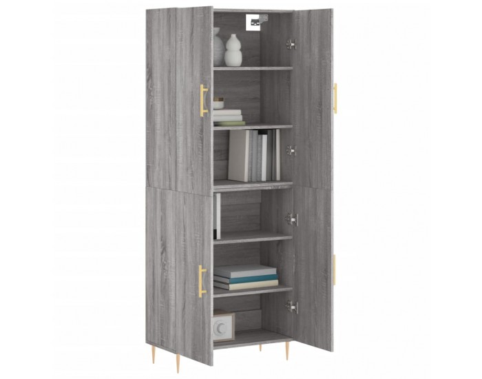Sonata Dulap înalt, gri sonoma, 69,5x34x180 cm, lemn compozit