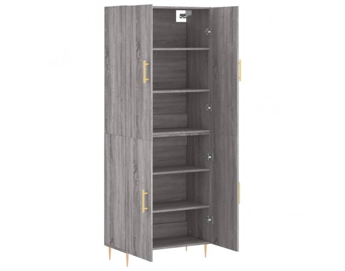 Sonata Dulap înalt, gri sonoma, 69,5x34x180 cm, lemn compozit