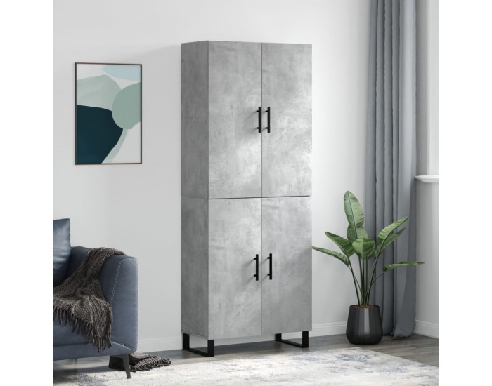 Sonata H Висок шкаф, бетонно сив, 69,5x34x180 см, инженерно дърво