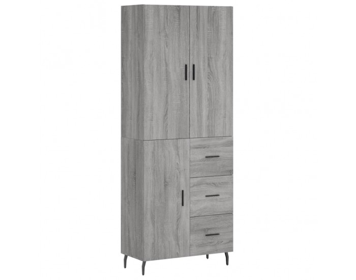 Sonata H Висок шкаф, сив сонома, 69,5x34x180 см, инженерно дърво