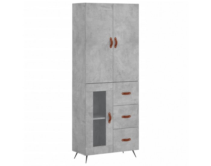 Sonata H Висок шкаф, бетонно сив, 69,5x34x180 см, инженерно дърво