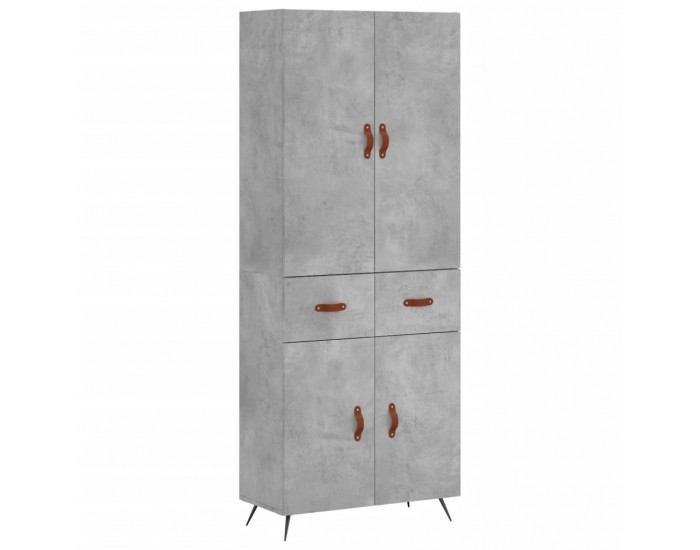 Sonata H Висок шкаф, бетонно сив, 69,5x34x180 см, инженерно дърво