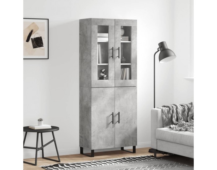 Sonata H Висок шкаф, бетонно сив, 69,5x34x180 см, инженерно дърво