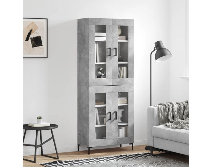 Sonata Dulap înalt, gri beton, 69,5x34x180, lemn compozit