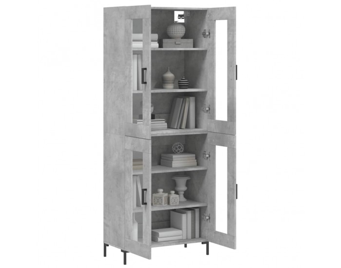 Sonata Dulap înalt, gri beton, 69,5x34x180, lemn compozit