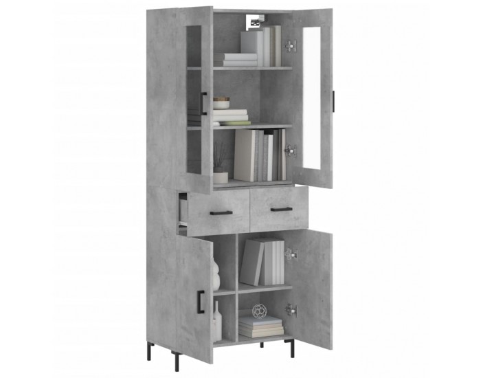 Sonata Dulap înalt, gri beton, 69,5x34x180, lemn compozit