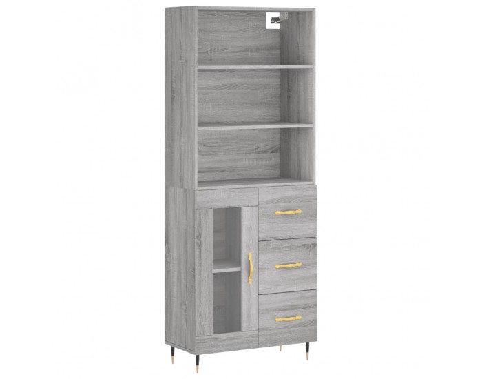 Sonata Dulap înalt, gri sonoma, 69,5x34x180 cm, lemn compozit