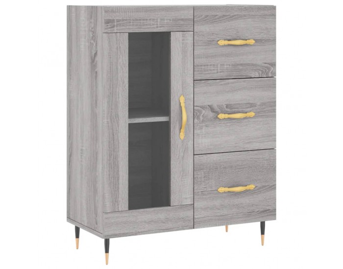 Sonata Dulap înalt, gri sonoma, 69,5x34x180 cm, lemn compozit