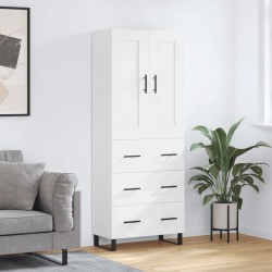 Sonata H Висок шкаф, бял, 69,5x34x180 см, инженерно дърво - Living