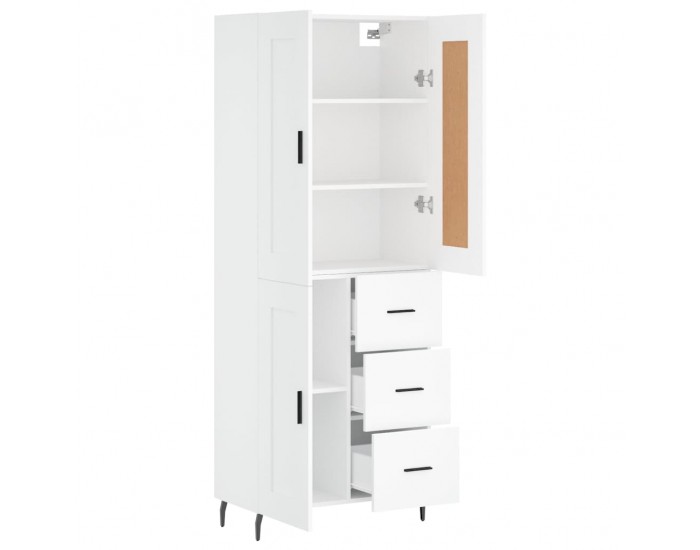 Sonata Dulap înalt, alb, 69,5x34x180 cm, lemn compozit