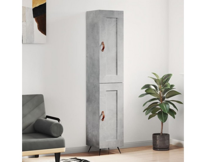 Sonata H Висок шкаф, бетонно сив, 34,5x34x180 см, инженерно дърво