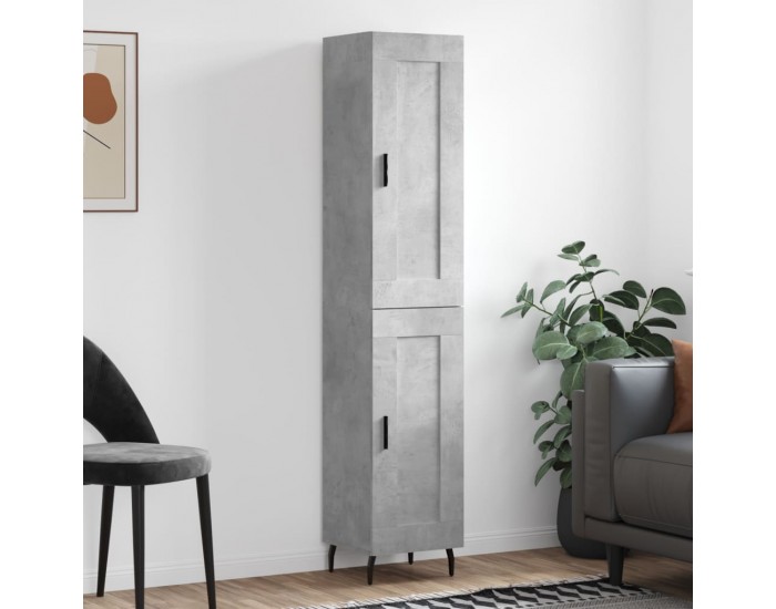 Sonata H Висок шкаф, бетонно сив, 34,5x34x180 см, инженерно дърво