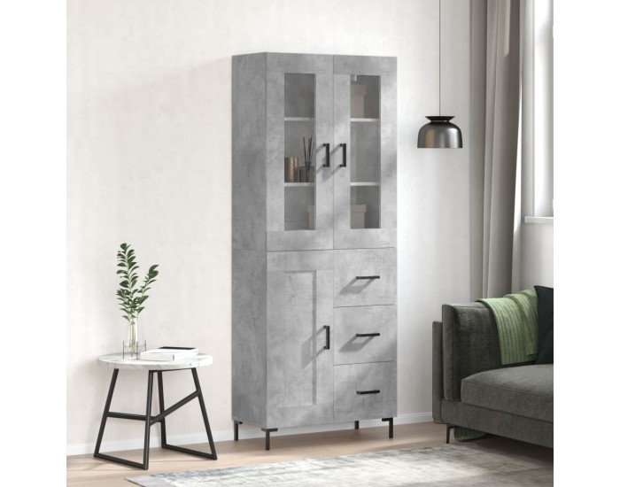 Sonata H Висок шкаф, бетонно сив, 69,5x34x180 см, инженерно дърво