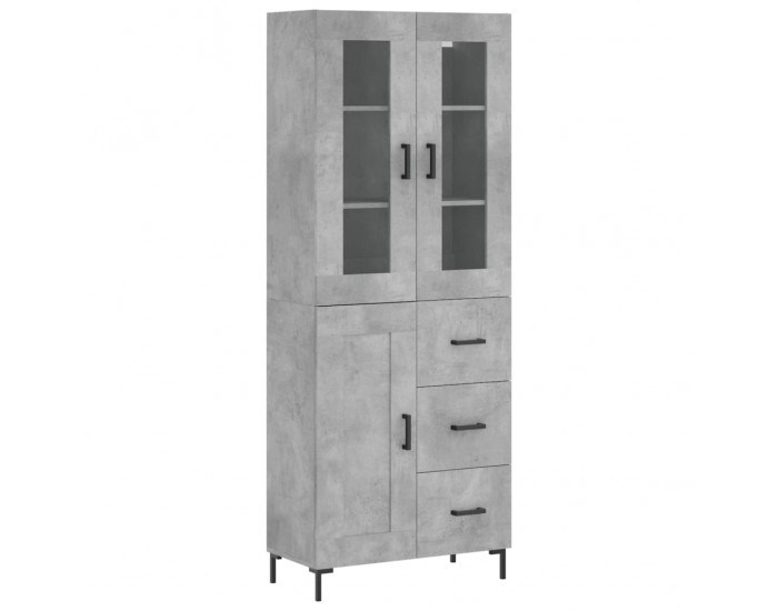 Sonata H Висок шкаф, бетонно сив, 69,5x34x180 см, инженерно дърво