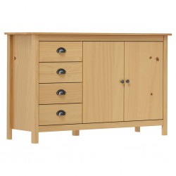 Sonata H Сайдборд Hill меденокафяв 130x40x80 см борово дърво масив - Corpuri, vitrine, biblioteci modulare