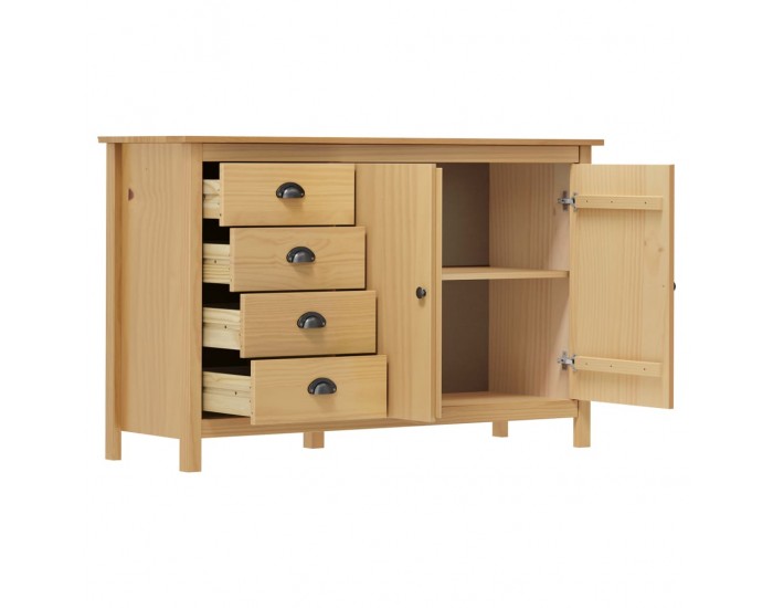 Sonata H Сайдборд Hill меденокафяв 130x40x80 см борово дърво масив