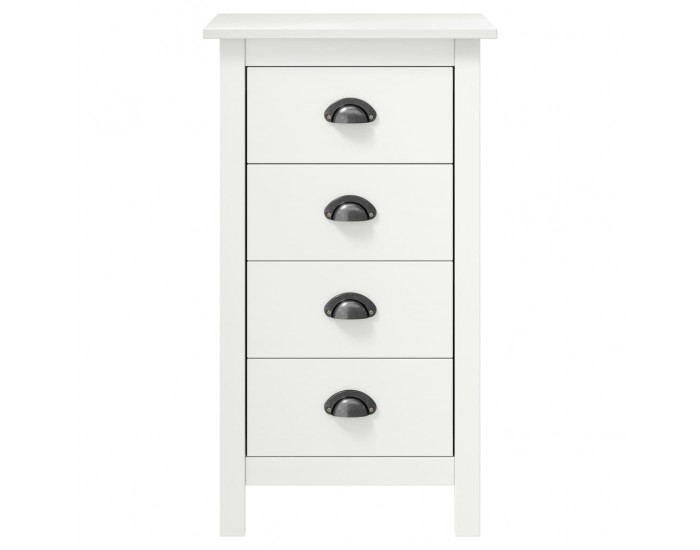 Sonata H Сайдборд Hill бял 46x35x80 см борово дърво масив