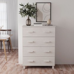 Sonata H Сайдборд HAMAR бял 79x40x103,5 см борово дърво масив - Corpuri, vitrine, biblioteci modulare