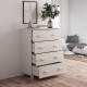 Sonata H Сайдборд HAMAR бял 79x40x103,5 см борово дърво масив