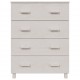Sonata H Сайдборд HAMAR бял 79x40x103,5 см борово дърво масив